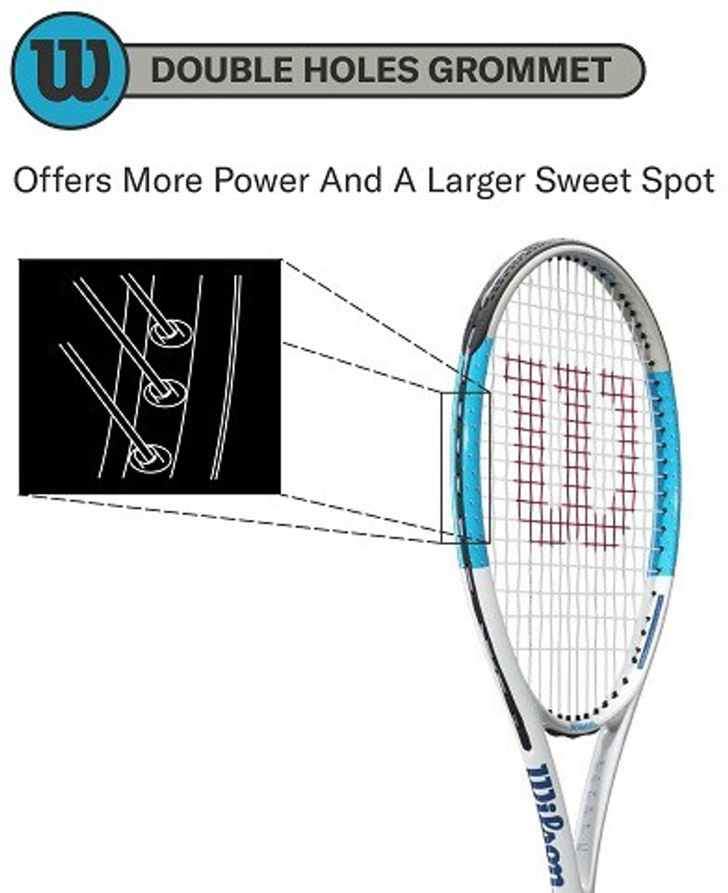 WILSON Ultra Power Team 103, Grey/Blue Multicolor Strung