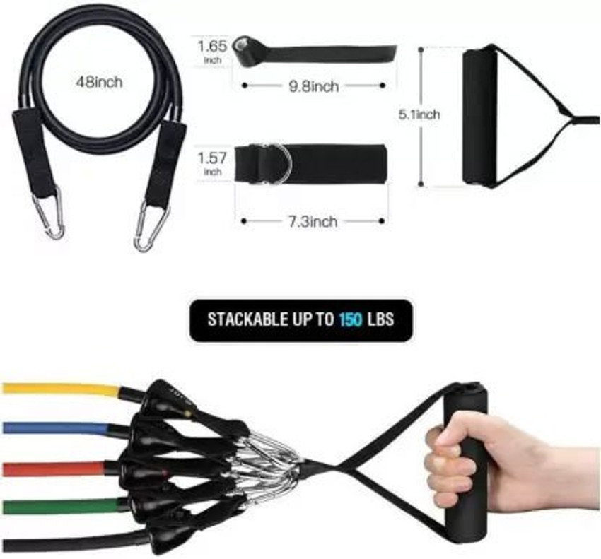 Gantavya Best Quality Power YIXITY Resistance Band 11 Pcs Set for Beginner Gym Resistance Tube Buy Gantavya Best Quality Power YIXITY Resistance Band 11 Pcs Set for Beginner Gym Resistance Tube Online...