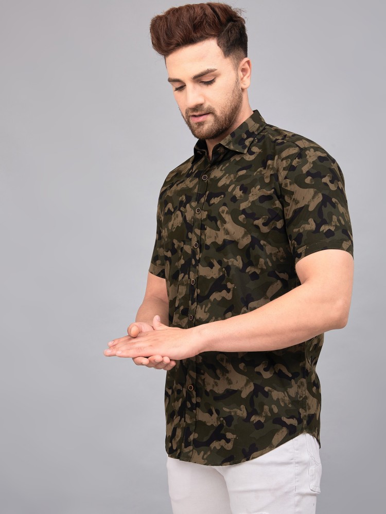 lee cross military camouflage casual green shirt