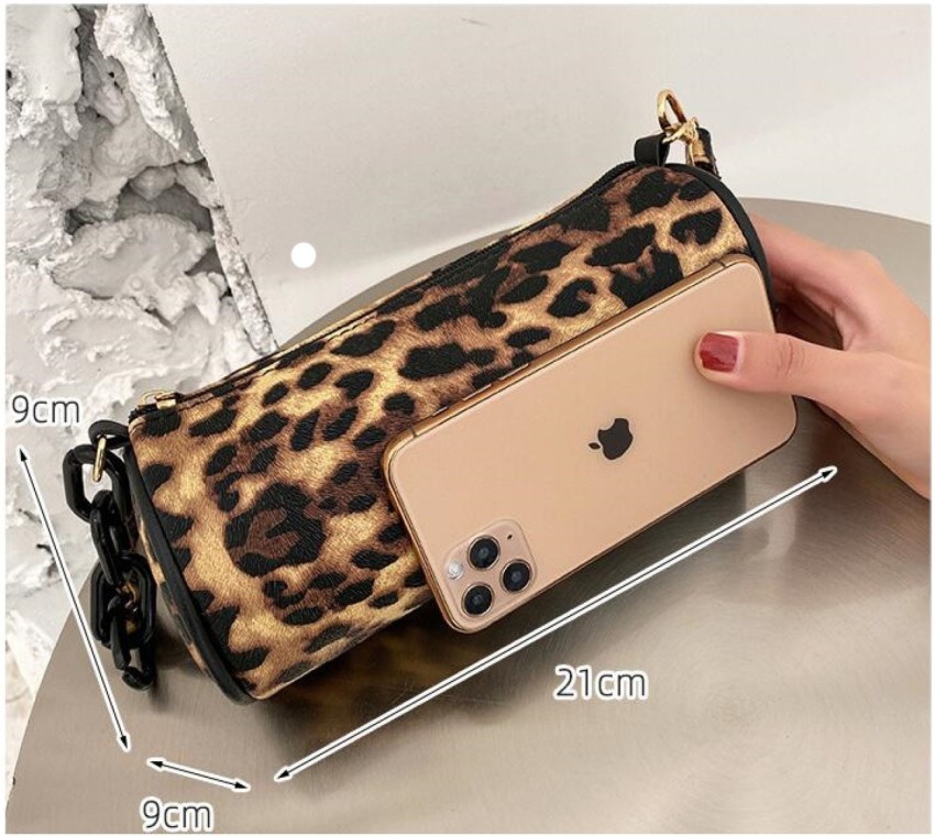 Round hot sale leopard bag