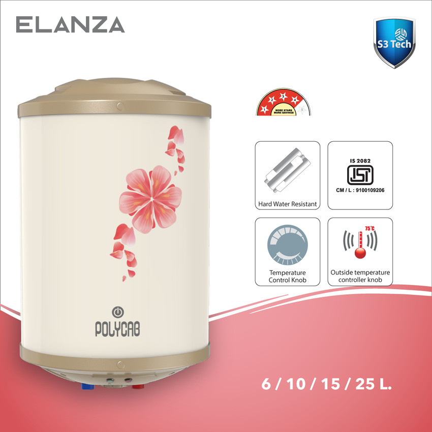 Polycab 6 L Storage Water Geyser (Elanza 6 Litre Plastic Body Cream, White)  Price in India - Buy Polycab 6 L Storage Water Geyser (Elanza 6 Litre  Plastic Body Cream, White) online at Flipkart.com