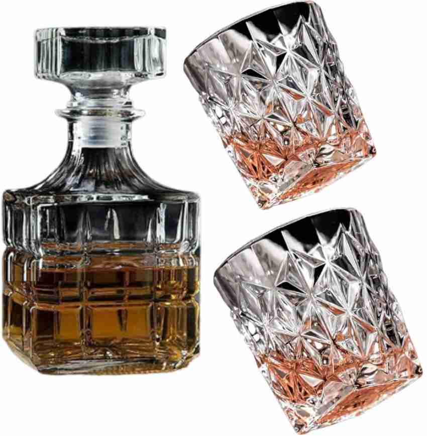 Darshan Decanter + 2 PIS Glass) European Style Decanter Set for