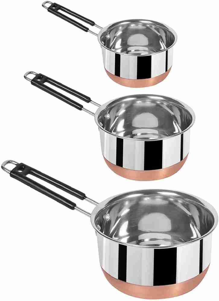 RBGIIT Pack of 3 Stainless Steel SS-11 Stainless Steel Sauce Pan