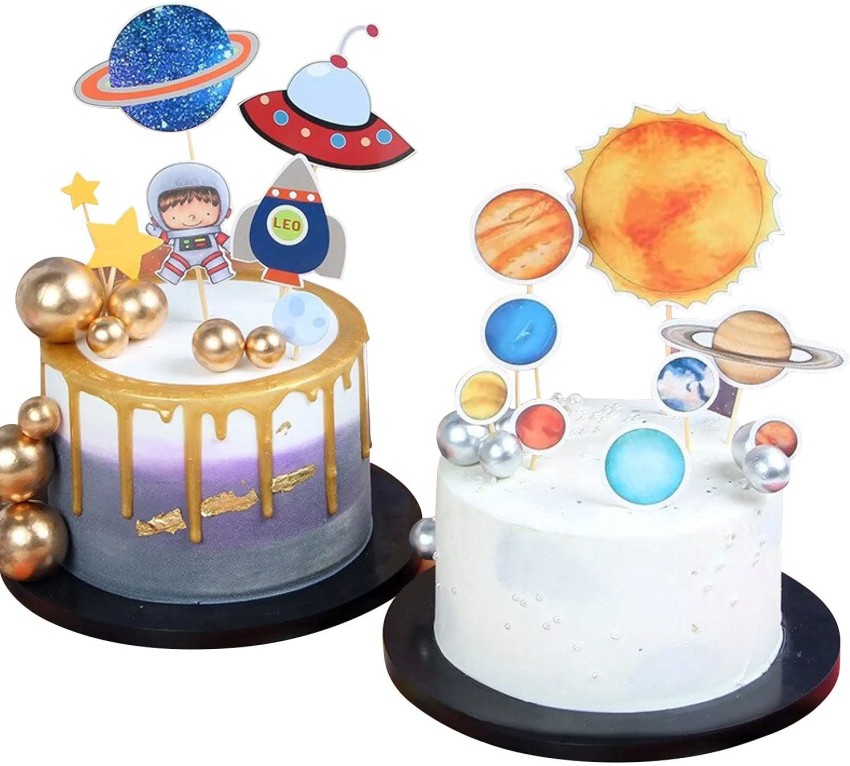 Amazon.com: 22 Pcs Cupcake [Topper]s Astronaut Figurine Birthday Outer [ Space] Themed Party Decorations Supplies Planet Rocket Pearl Balls and Star  DIY [Cake] [Topper]s for Kids Party Baby Shower : Grocery & Gourmet