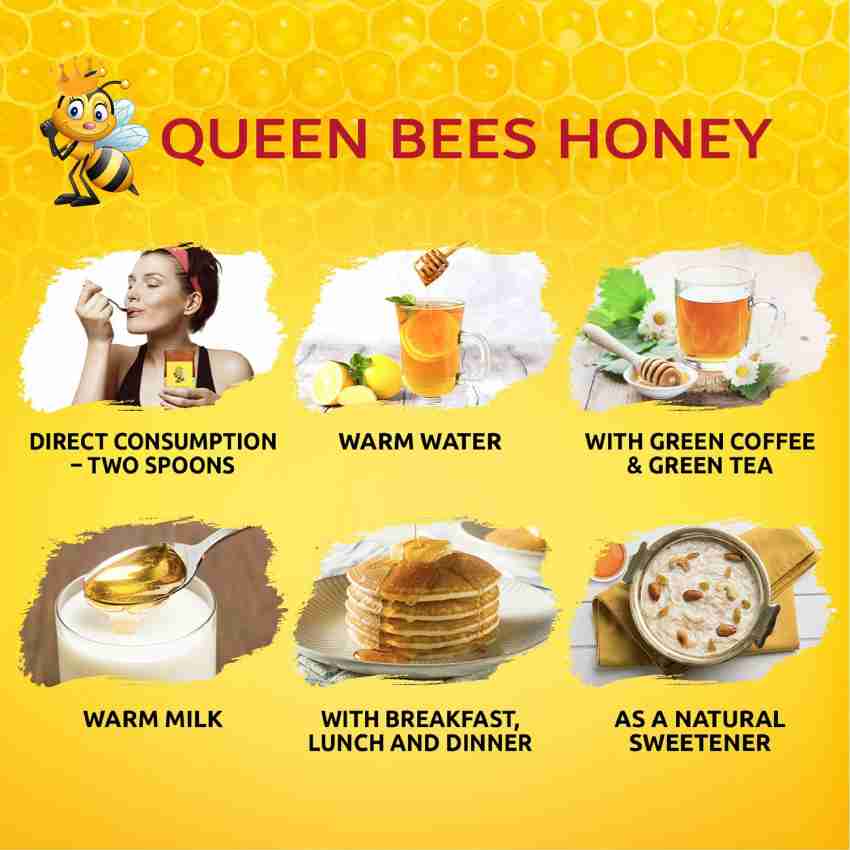 Queen Bees Honey | 100% Pure India's No.1 Brand | Original | Organic |  Natural Honey 