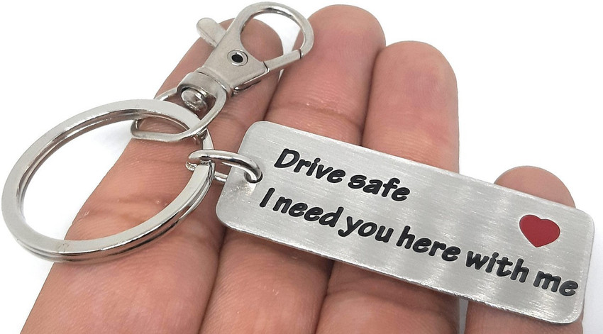 Aura Emotional Romantic Drive Safe Message Gift Keyring Keychain For Boyfriend Husband Father Girls Men Women Friends Key chain For Bike Car Stainless Steel Hook Key Chain Price in India Buy