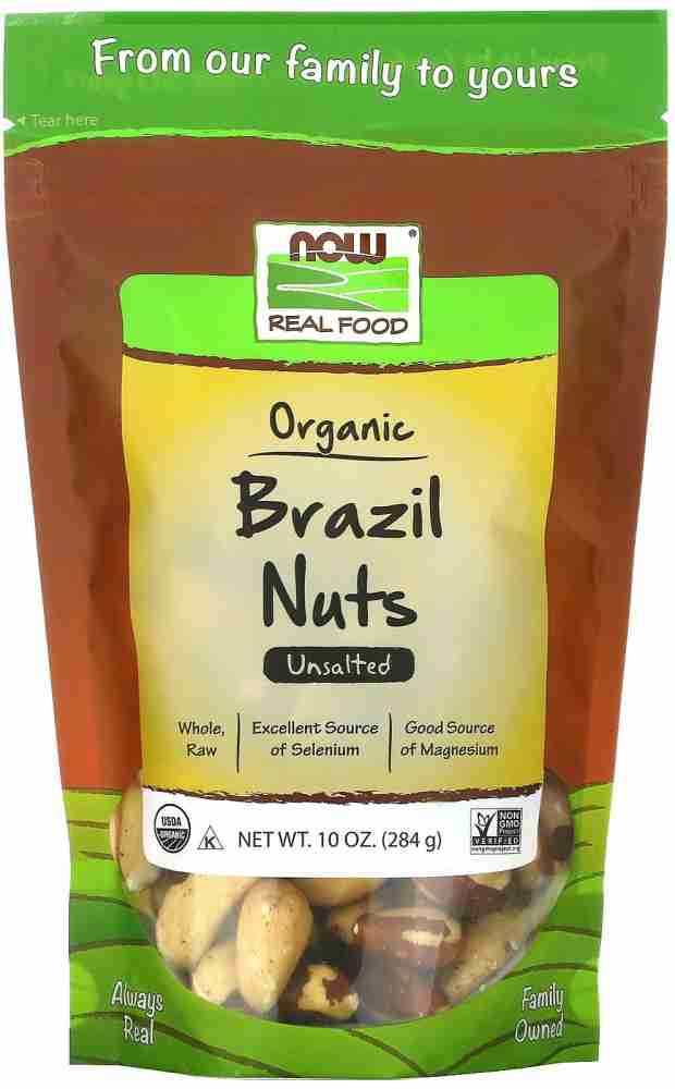 Now Foods Real Food Organic Brazil Nuts Unsalted 10 oz (284 g