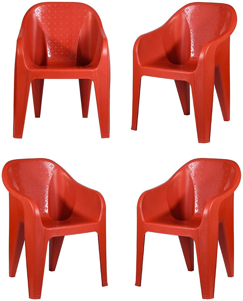 COMFORT Creation Sigma Plastic Chair Set of 4 with Matt Texture for Home Office Red Plastic Cafeteria Chair Price in India Buy COMFORT Creation Sigma Plastic Chair Set of 4