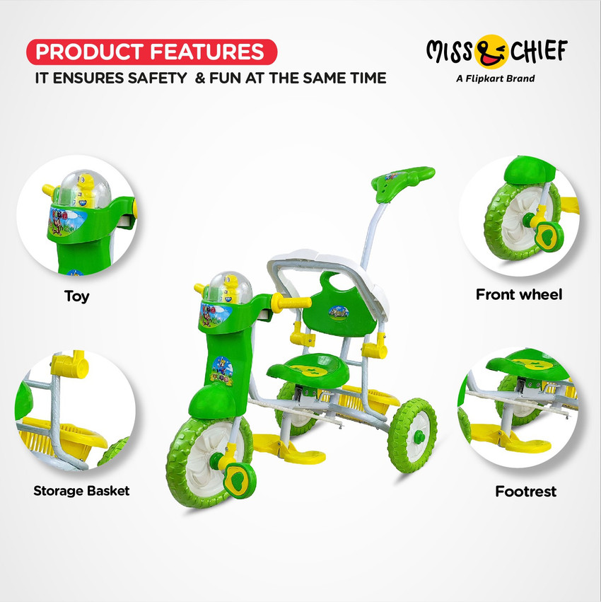 Miss Chief Musical Tricycle with Parental Handle Storage
