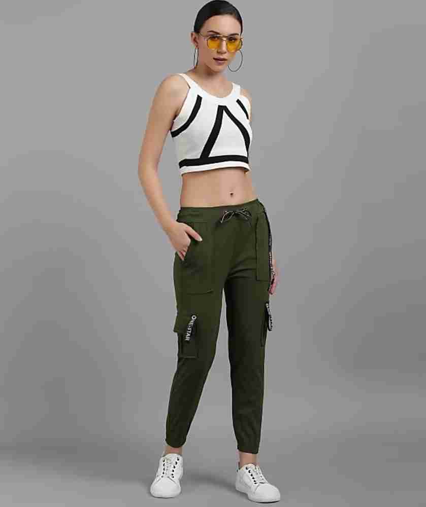 J&G Solid Women Green Track Pants - Buy J&G Solid Women Green 