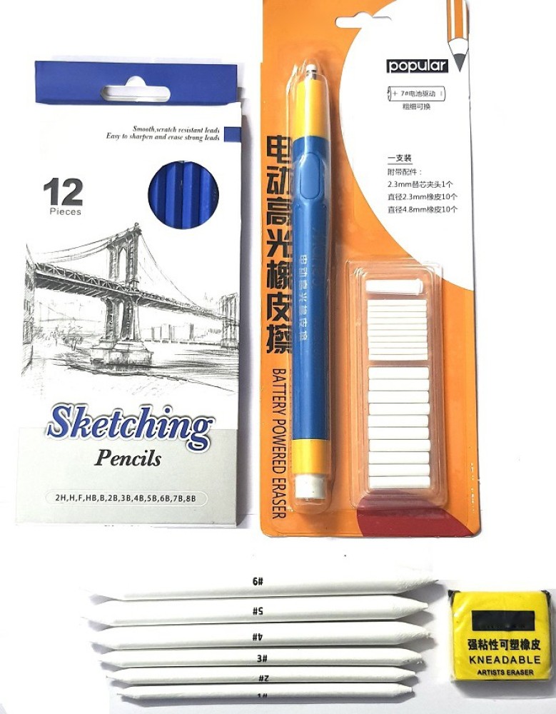 Flipkartcom  Craftacious Art 3Pc Camlin Charcoal Pencil 6Pc  BlendingSmudging Stump  Kneadable Eraser  Drawing Accessories  Art Set