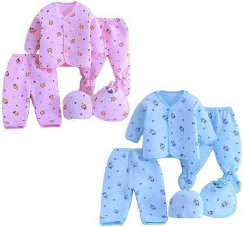 Lilz caress New Born Baby Infant Clothing Combo PINK and BLUE