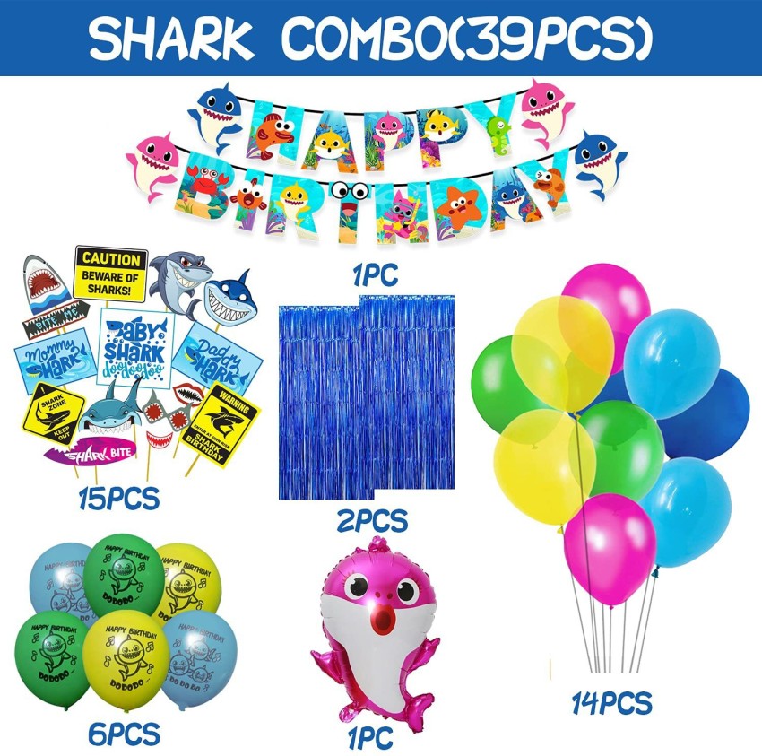 Baby Shark Happybirthday Theme Party Decoration Combo,Baby Sharks