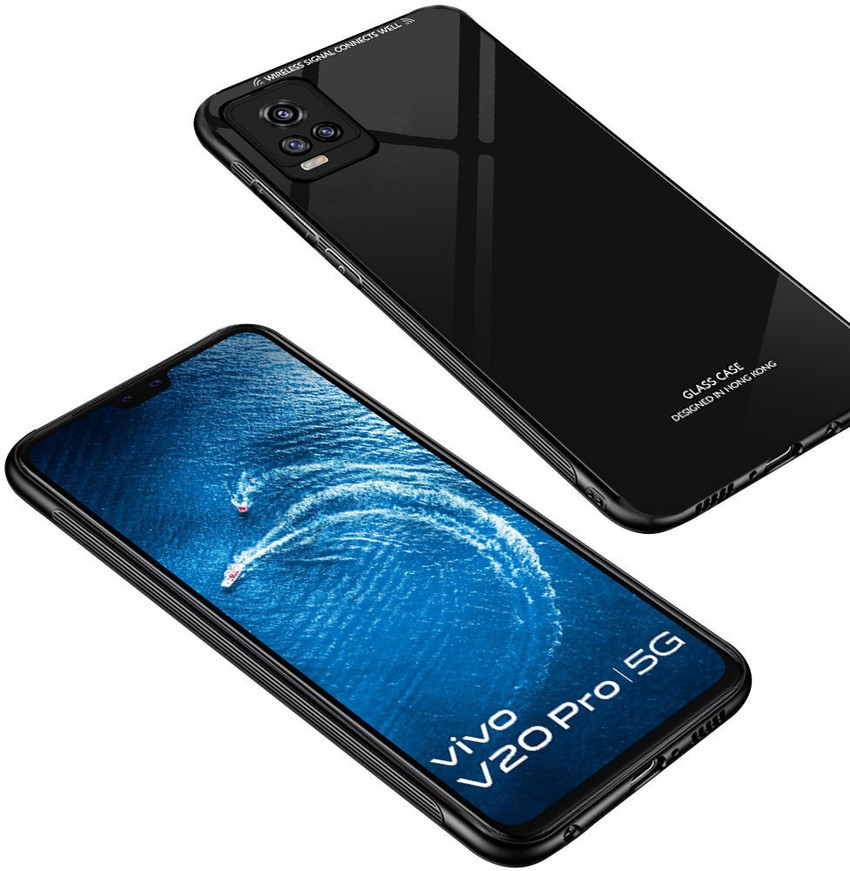 Phone Vivo V20 Pro Back Cover Glass Jet Black Glass Case For Vivo