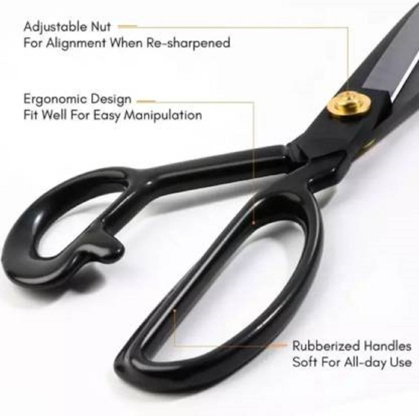 7 Inch Long Heavy Duty Stainless Steel Tailor Scissors Black