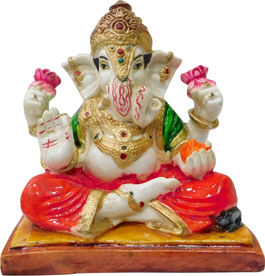 Buy Marble Dagdusheth Ganpati Murti White Marble Ganpati