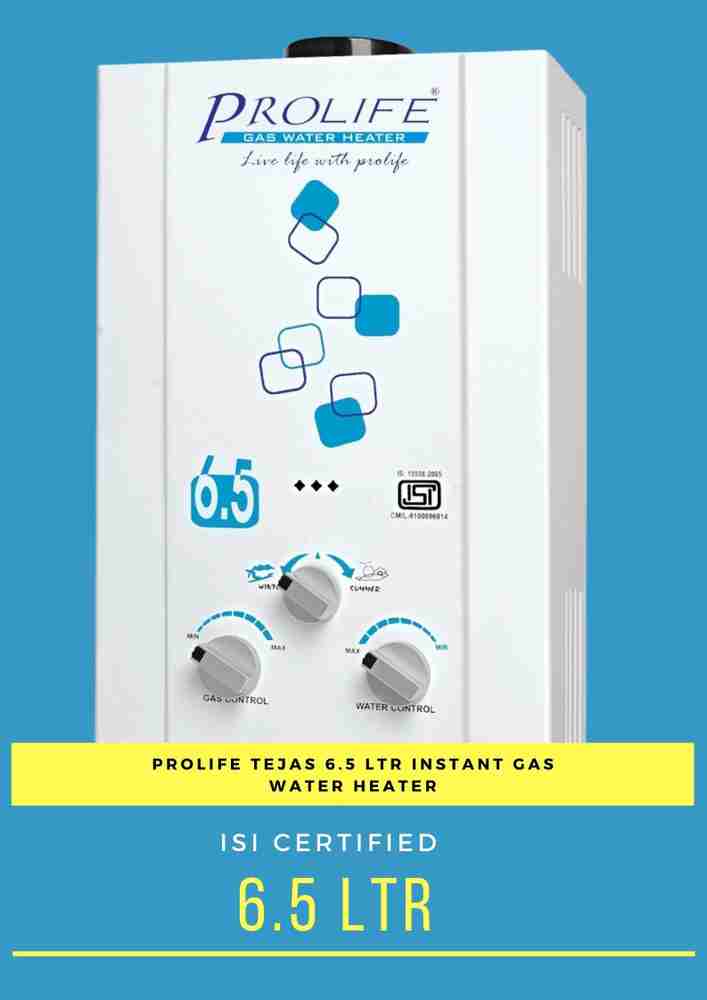 PROLIFE 6.5 L Gas Water Geyser (Insta Plus ISI Certified 6.5, Ivory) Price  in India - Buy PROLIFE 6.5 L Gas Water Geyser (Insta Plus ISI Certified  6.5, Ivory) online at Flipkart.com