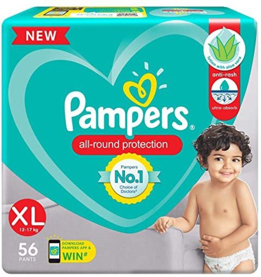 Buy Pampers Diaper Pants XL 56 Count  Pampers Baby Dry Diaper Pants  Large 60 Count Online at Low Prices in India  Amazonin