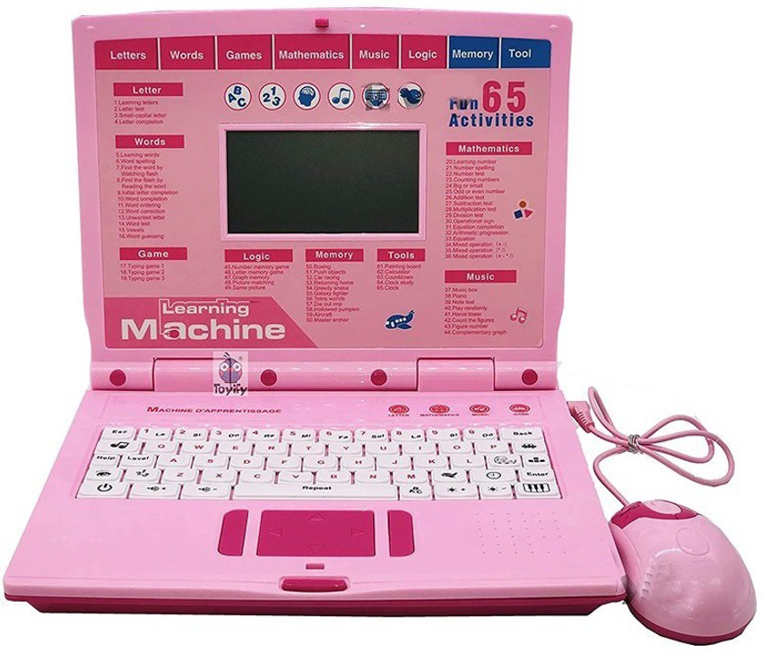 IndusBay 65 Activity Learning Machine Laptop Educational Toys for Kids English Learner Laptop with Mouse for Girls Play and Learn Game Battery Included Price in India Buy IndusBay 65 Activity