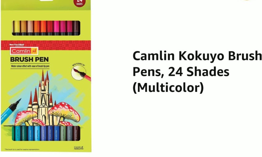 Camlin Artist Brush Pens Assorted Pack of 12 Shades