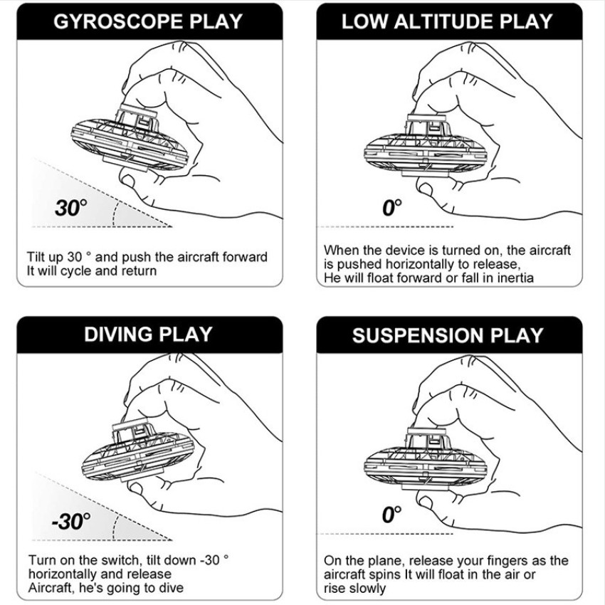 Flynova UFO Fingertip Upgrade Flight Gyro Flying Spinner Decompression Toy  for Adult and Kids 