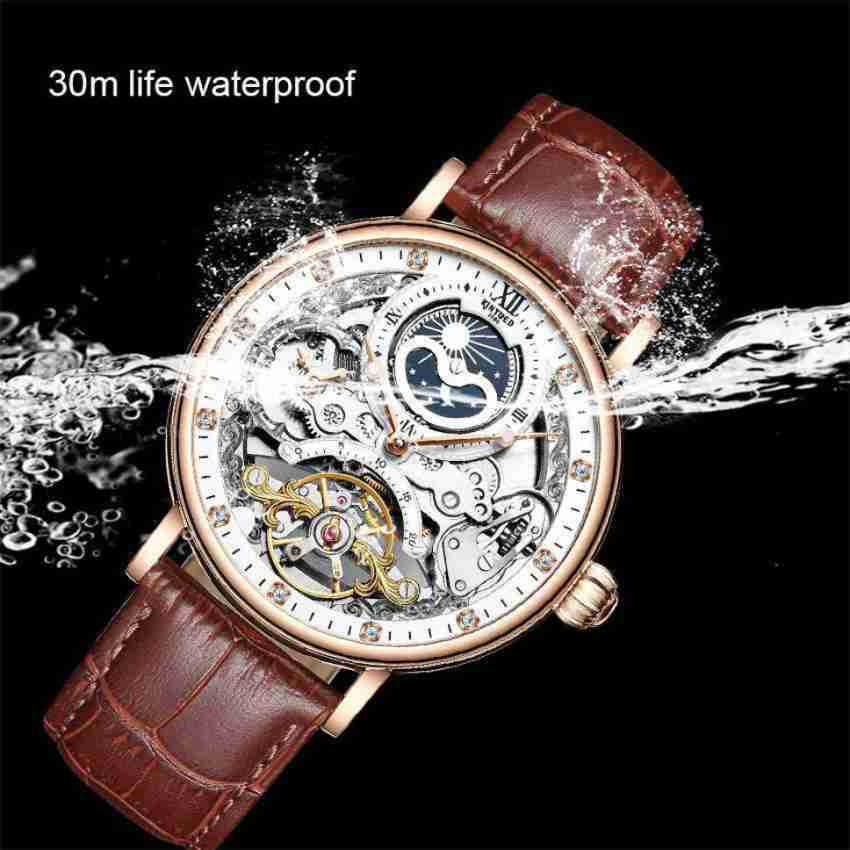 Kinyued men's skeleton watch best sale