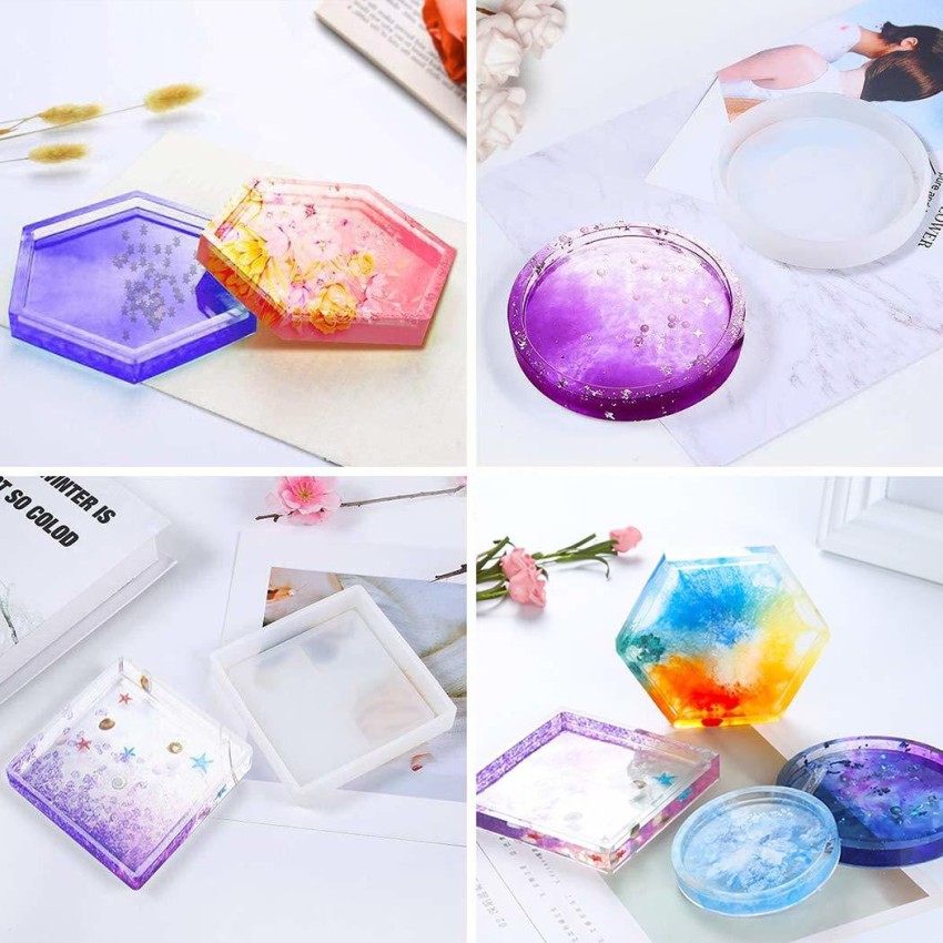 Circular Coaster Mold Crystal Epoxy Resin Mold Square Coaster