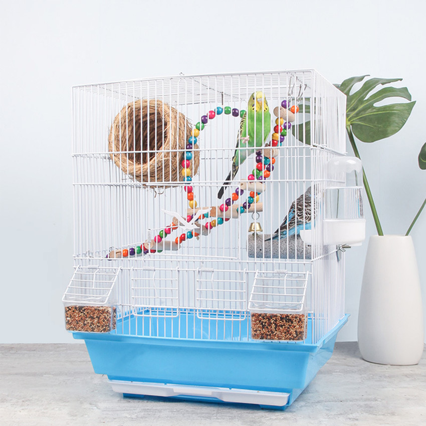Petzlifeworld Small Birds Cage With Cleaning Tray Blue Colour