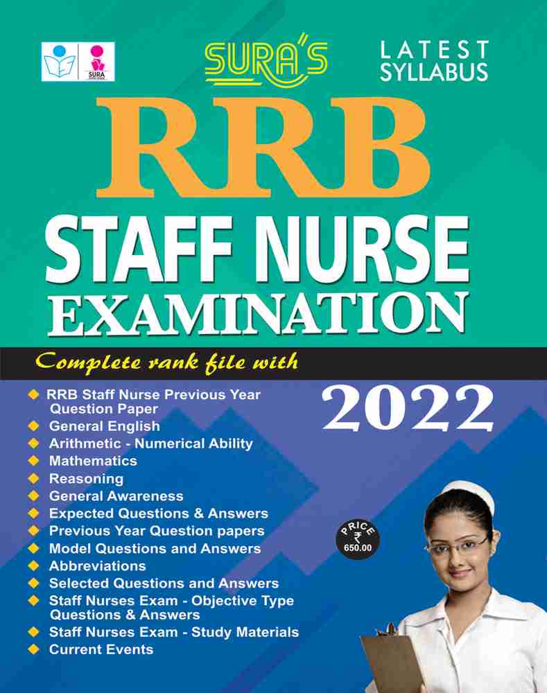 SURA`S RRB Staff Nurse Examination Books - LATEST EDITION 2022 