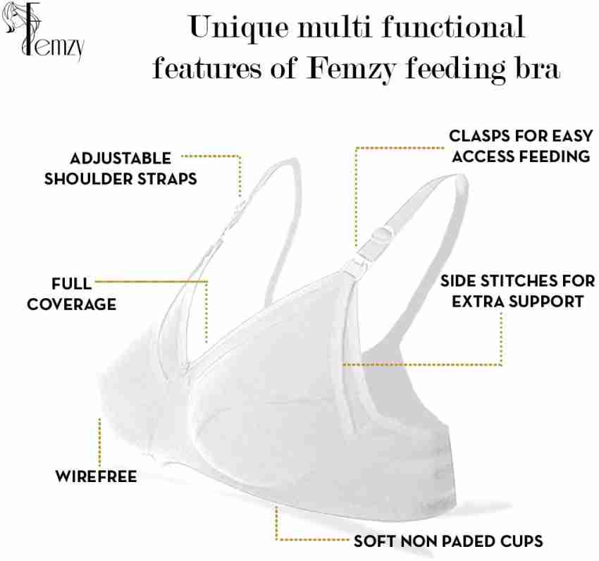 Femzy Super Soft & Comfortable Women Maternity/Nursing Non Padded Bra - Buy  Femzy Super Soft & Comfortable Women Maternity/Nursing Non Padded Bra  Online at Best Prices in India