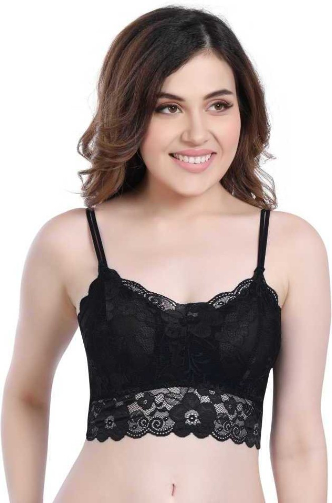 Buy online Black Lace Bralettes from lingerie for Women by N-gal for ₹300  at 50% off