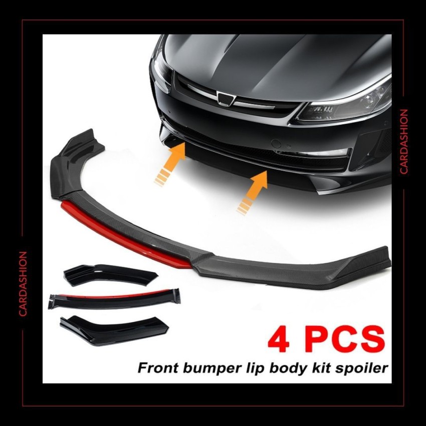 4PCS Gloss Black Universal Car Front Bumper Lip Body Kit Splitter Spoiler  Chin