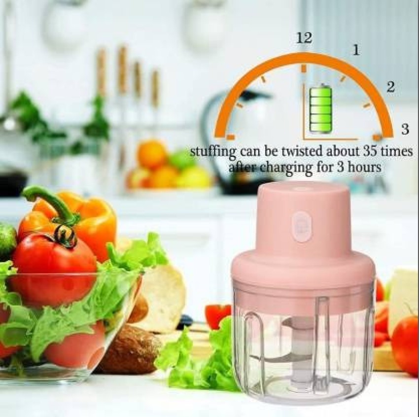 Mini Electric Chopper, Mini Food Processor With 3 Sharp Blades, 250ml Onion  Chopper Usb Charger For Onion, Garlic, Meat, Vegetable, Fruit (pink)