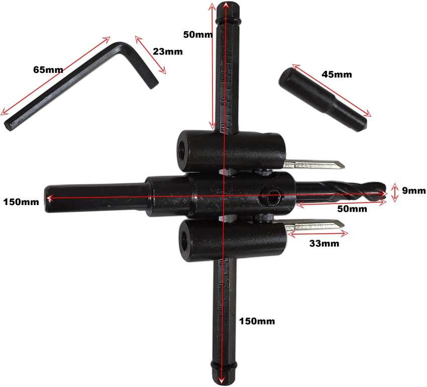 DIY Tool Adjustable Circle Cutter Hole Saw Drill Bit 40mm~280mm C