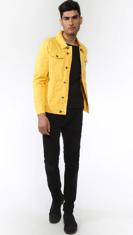 Mustard color outlet denim jacket