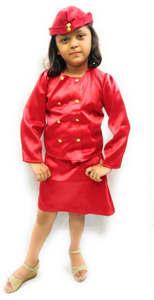 Shree Balaji Fancy Dress Air Hostess Costume for Girls Kids Kids