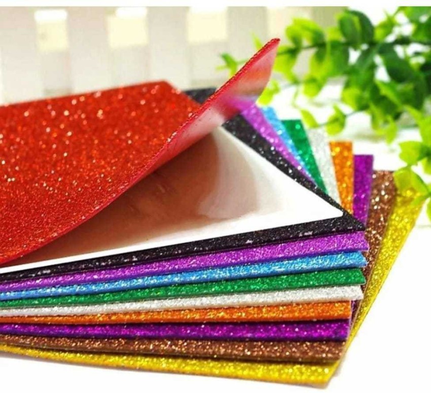 Sejas Collections Premium Self Adhesive Easy to Peel Off  Glitter EVA Foam Sheets, for Arts and Crafts, Scrapbooking, Paper  Decorations, A4 Size, 150 gsm Craft paper - Craft paper