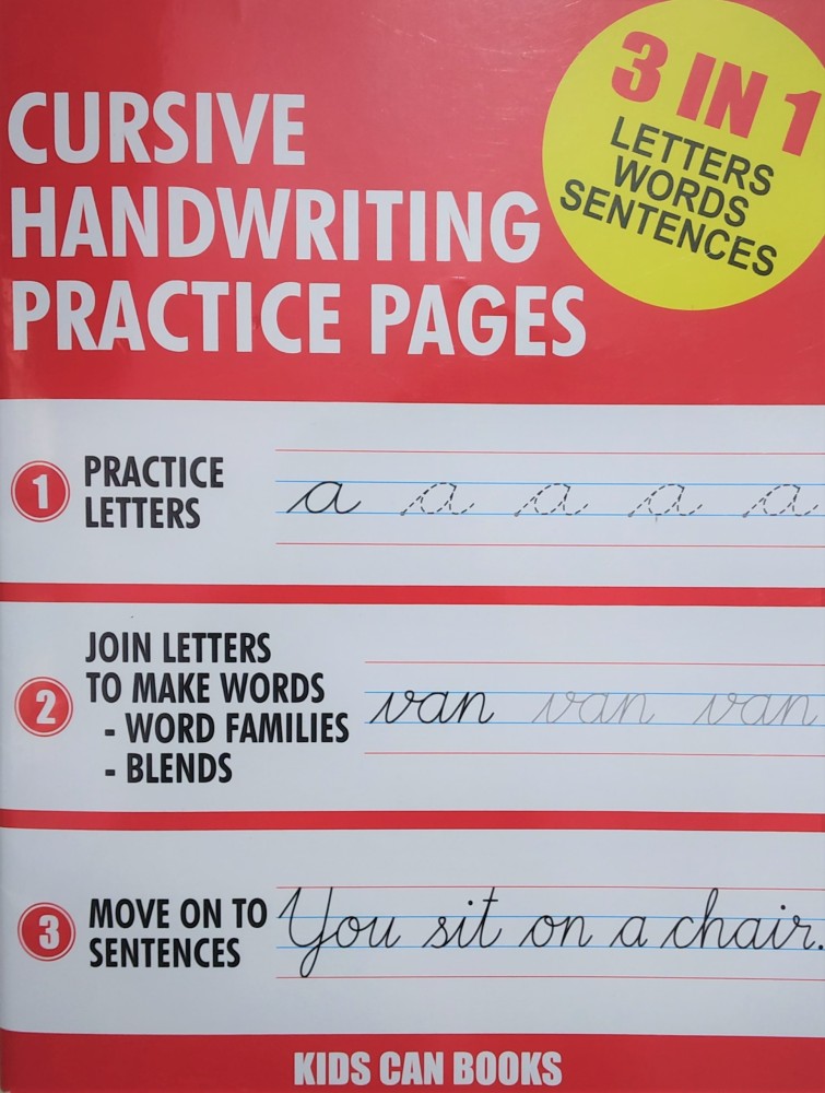 Cursive Handwriting Workbook For Kids: Writing Practice Book 3-in