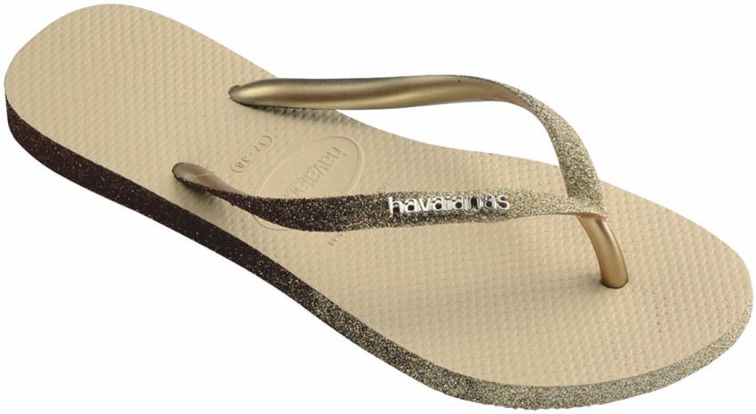 Havaianas flip flops discount white and gold