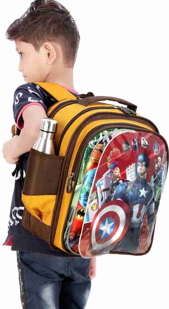 Creations Captain America School Bag For Boys 15 L Backpack Yellow Price in India Flipkart