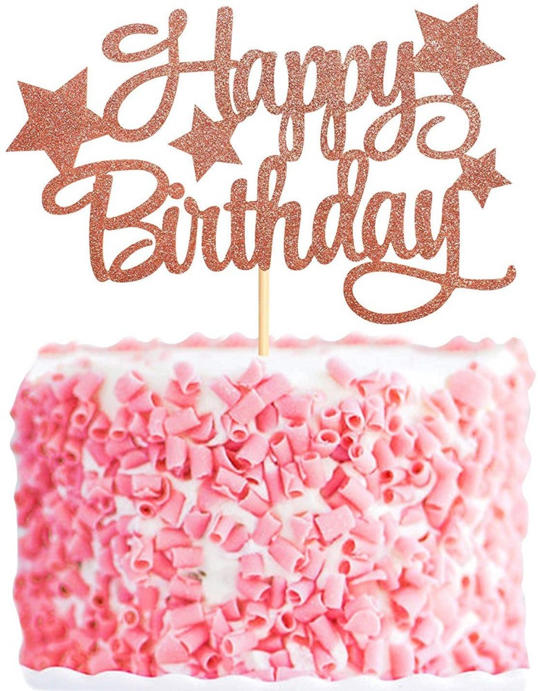 Zyozi™ Rose Gold Happy 18th Birthday Cake Topper Eighteen Birthday 18th Birthday  Cake Topper 18th