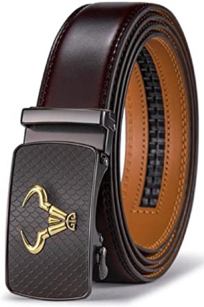 CONTACTS Men Casual Brown Genuine Leather Belt Brown - Price in India