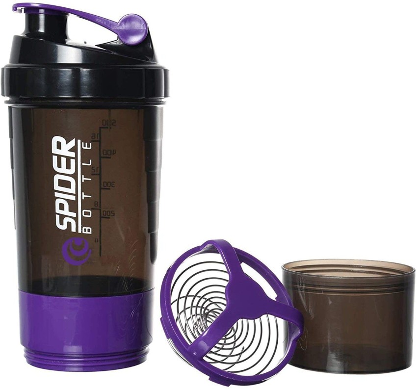 Spider Gym Shaker Bottle Black Ideal For Protein, Pre Workout And BCAAs &  Water