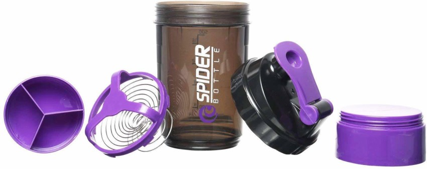 Spider Gym Shaker Bottle Black Ideal For Protein, Pre Workout And BCAAs &  Water