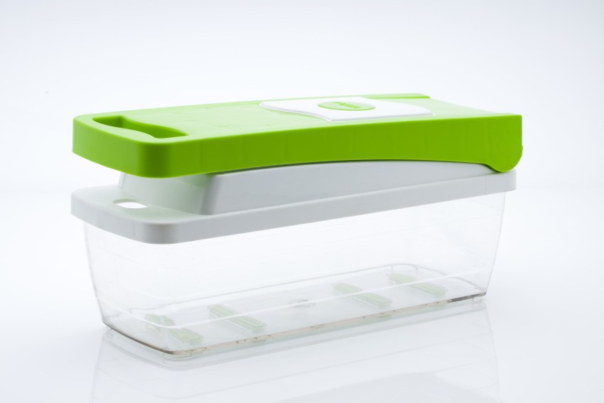 Genius Nicer Dicer Plus Multi-Purpose Vegetable & Fruit Slicer - 12 Pieces  Green