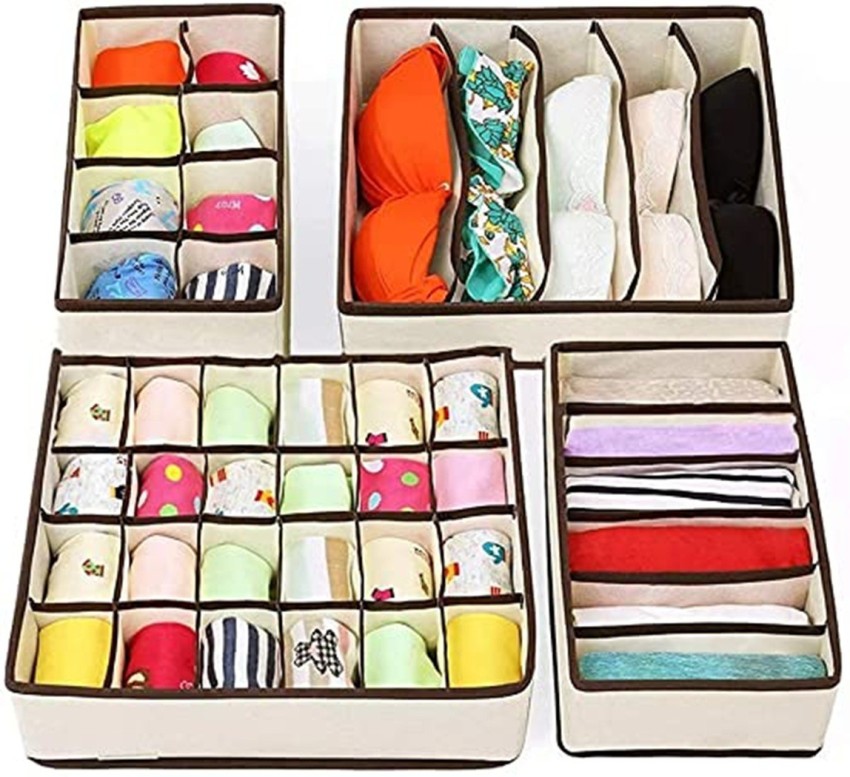 4 Pcs - Drawer organizing board storage box home decor wardrobe short box  clothes dividers plastic box for storage adjustable Drawer Organizer Board  Storage Boxes- LARGE Multicolours