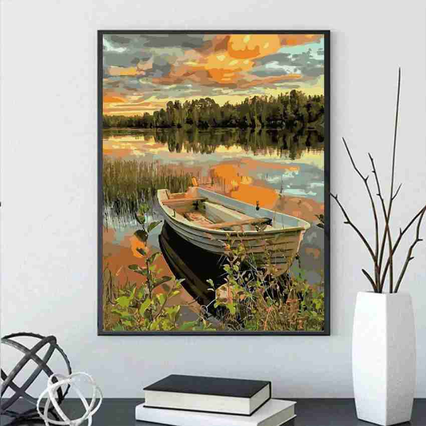 Paint by Numbers, DIY Oil Painting Kit for Adults & Kids 16 x 12 Sunset  Sail