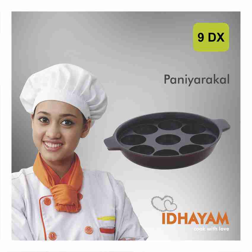  Meyer Pre Seasoned Cast Iron 7 Cavity Appam Patra Paniyarakkal, Paniyaram, Appam Pan, Pan Cake Maker, Appam Maker, Ponganal Maker, Kuzhi Paniyaram