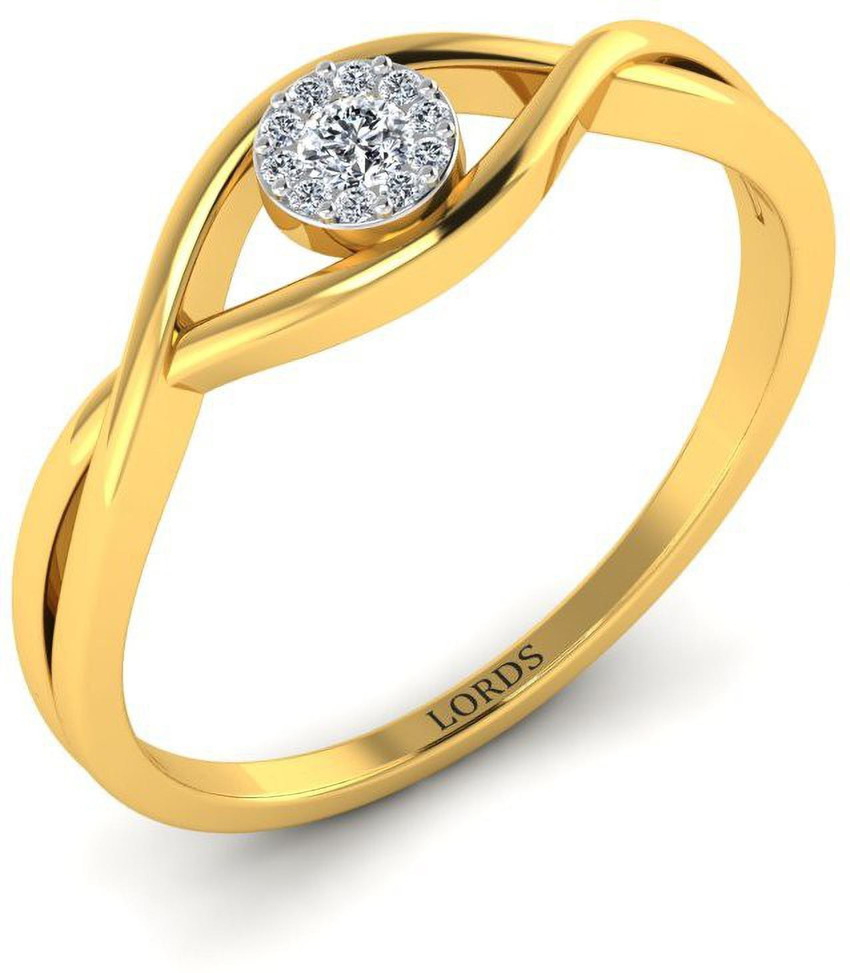 LORDS JEWELS God s Eye Diamond Ring 18kt Diamond Yellow Gold ring