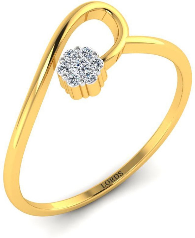 LORDS JEWELS Gifted Flower Diamond Ring 18kt Diamond Yellow Gold